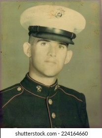 USA- CIRCA 1950s: Vintage Photo Shows Portrait Of US Army Soldier.  