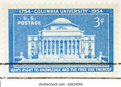 USA - CIRCA 1954: A Stamp Printed By USA Shows Columbia University, Circa 1954