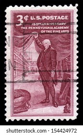 USA - CIRCA 1955 : A Stamp Printed In The USA Shows 150th Anniversary The Pennsylvania Academy Of The Fine Arts, Circa 1955