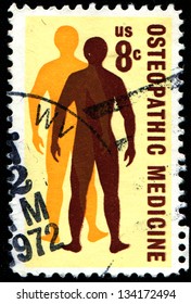 USA - CIRCA 1972: A Stamp Printed In United States Of America Shows Man's Quest For Health, Osteopathic Medicine Issue, Circa 1972