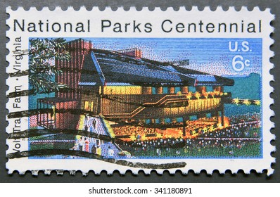 USA - CIRCA 1972: A Stamp Printed In United States Of America Shows Wolf Trap Farm, Virginia, National Park Centennial, Circa 1972