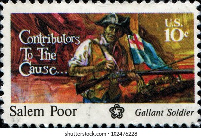 USA - CIRCA 1975 : A Stamp Printed In The USA Shows Salem Poor, Circa 1975