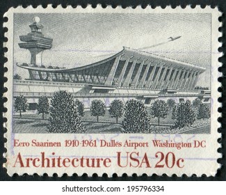 USA - Circa 1980: A Stamp Commemorating Eero Saarinen, Architect Of Dulles Airport In Washington, DC.