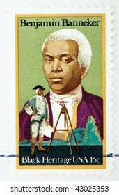 USA - CIRCA 1980: A stamp printed by USA shows Benjamin Bannekerhe was a was a free African American astronomer, mathematician, surveyor, almanac author and farmer, circa 1980.