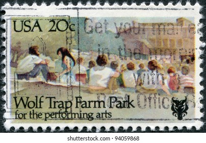 USA - CIRCA 1982: A Stamp Printed In The USA, Shows The Wolf Trap National Park For The Performing Arts, Circa 1982