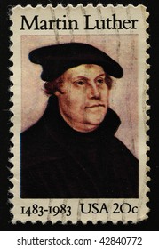 USA - CIRCA 1983. Postage stamp with Martin Luther, circa 1983