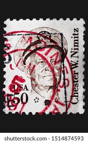 USA - CIRCA 1985: A Stamp Printed In The USA Shows Image Of Chester W. Nimitz Circa 1985