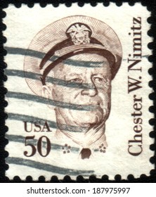 USA - CIRCA 1985: A Stamp Printed In The USA Shows Image Of Chester W. Nimitz, Circa 1985