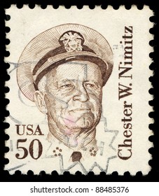 USA - CIRCA 1985: A Stamp Printed In The USA Shows Image Of Chester W. Nimitz, Circa 1985