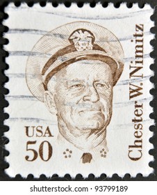 USA - CIRCA 1985: A Stamp Printed In The USA Shows Image Of Chester W. Nimitz, Circa 1985