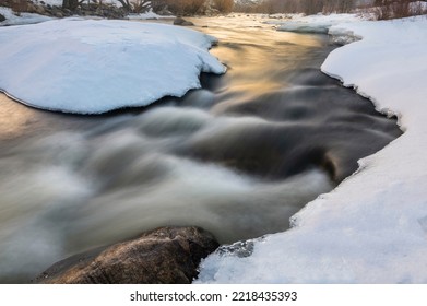 USA, Colorado, Steamboat Springs. Winter Rapids On Yampa River.