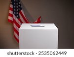 USA election, ballot box, american flag, citizens of America voting president