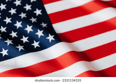 USA flag  close  up  Studio shot