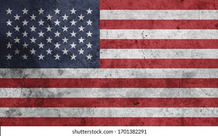 USA Flag on Grungy Texture.
