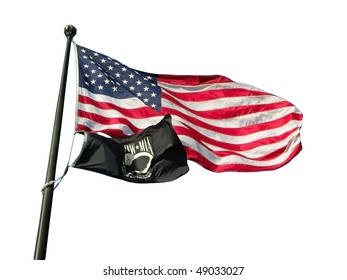 USA Flag With POW/MIA Flag