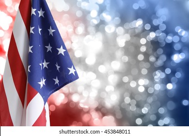 USA Flag, Red White And Blue Circles