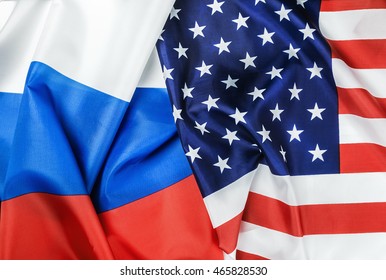 Usa Flag And Russia Flag Background