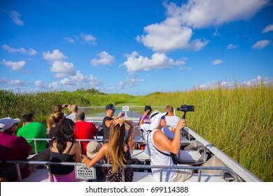 USA. FLORIDA. MIAMI. AUGUST 2017: Everglades National Park, Airboat Tour. 