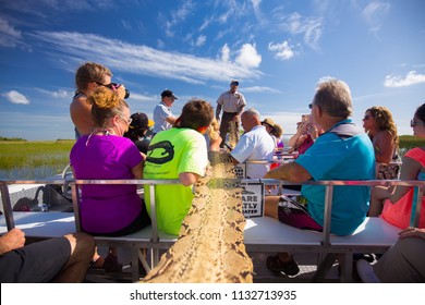 USA. FLORIDA. MIAMI BEACH. JULE 2018: Everglades Airboat Tour. 