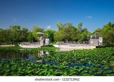 USA. FLORIDA. MIAMI BEACH. JULE 2018: Everglades Airboat Tour. 