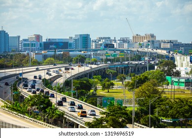 USA. FLORIDA. MIAMI. FEBRUARY 2019: Miami Airport Expressway. 