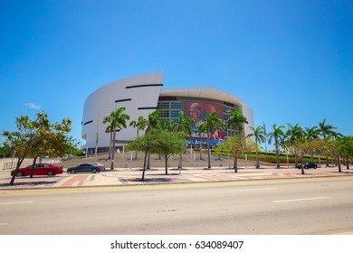 USA. FLORIDA. MIAMI. MAY, 2017: American Airlines Arena. Home Of The Miami Heat
Basketball Team.
