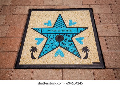 USA. FLORIDA. MIAMI. MAY, 2017: Hollywood Stars Magic Mike In Miami. Design Romero Britto. 