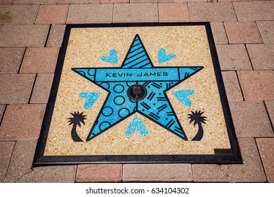 USA. FLORIDA. MIAMI. MAY, 2017: Hollywood Stars Kevin James In Miami. Design Romero Britto. 