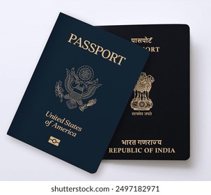 Usa and India Passport cover, Translation 