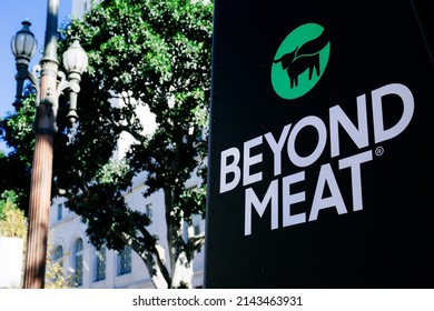 USA, LOS ANGELES, November 2019: Beyond Meat Editorial. Illustrative Photo For News About Beyond Meat - A Producer Of Plant-based Meat Substitutes. Vegan Meat Logo