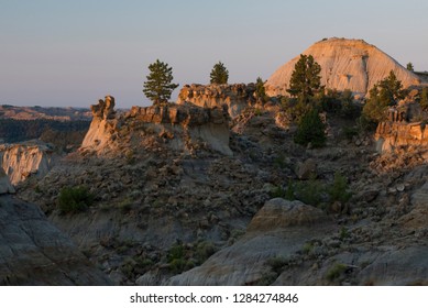 USA, Montana. The Erosion Bed Badlands Of Makoshika State Park