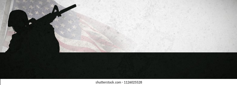 USA national flag against grey background - Powered by Shutterstock