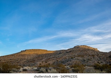 USA, Nevada, Clark County, Arrow Canyon Range. A Couple Of Unnamed Flat-topped Buttes In The Wilderness Area Named After The Mountains.