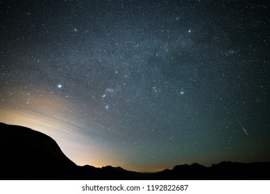 USA, Nevada, Washoe County. A Flare From An Iridium Satellite Seen From The Dark Skies Of Northern Nevada