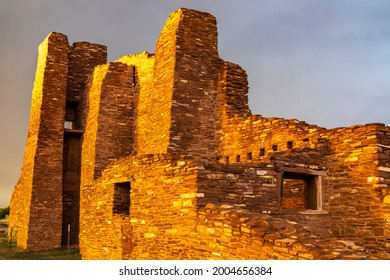 USA, New Mexico. Sunset on Abo unit ruins at Salinas Pueblo Missions National Monument.
