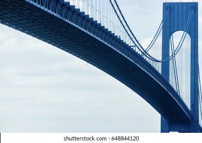 USA, New York City, Brooklyn, view of the Verrazano Bridge - FILM SCAN