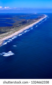 USA, North Carolina, Outer Banks, Pea Island National Wildlife Refuge, Aerial View