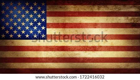 USA old Dirty flag background.Flag as a symbol of independence of the American people and a good historical background for your design.