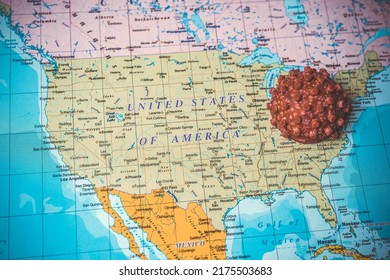 USA On Coronavirus Map Background