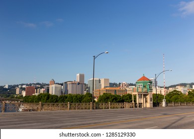 USA, Oregon, Portland. On The Historic Burnside Bridge.