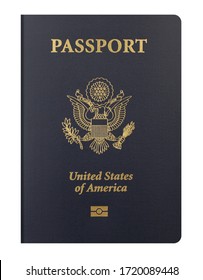 USA Passport On White Background