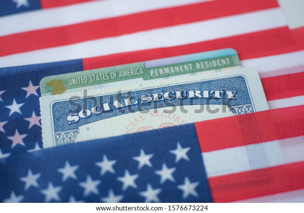 Usa Permanent Resident Green Card Social Stock Photo (Edit Now) 1576673224