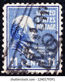 USA Postage Stamp  Circa 1938  11c  -  James K Polk