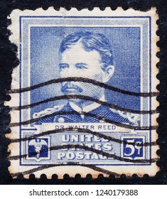 USA Postage Stamp  Circa 1940  5c  -  Dr Walter Reed