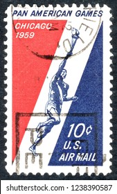 USA Postage Stamp – Circa 1959  10c  -  Pan American Games - Chicago - Air Mail