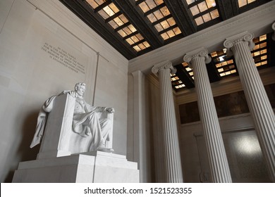 USA President Abraham Lincoln Memorial Monument Statue Photo - Washington DC City - Photos