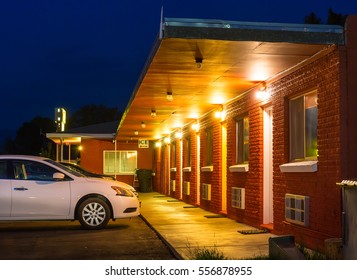 USA Roadside Motel In The Night.