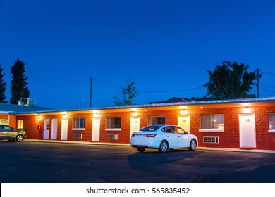 USA Roadside Motel In The Night.