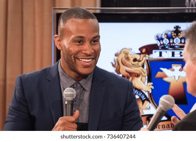 USA, Texas, Dallas, August 30, 2015, Movie Producer DeVon Franklin Being Interviewed By Matthew Crouch From TBN At MegaFest Conference