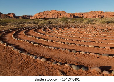 USA, Utah, Ivins, Red Mountain Resort, Spiral Meditation Labyrinth.